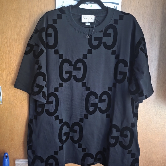 2024 Edition Gucci GG Flocked Print 100% Cotton T-shirt XL - Picture 14 of 16